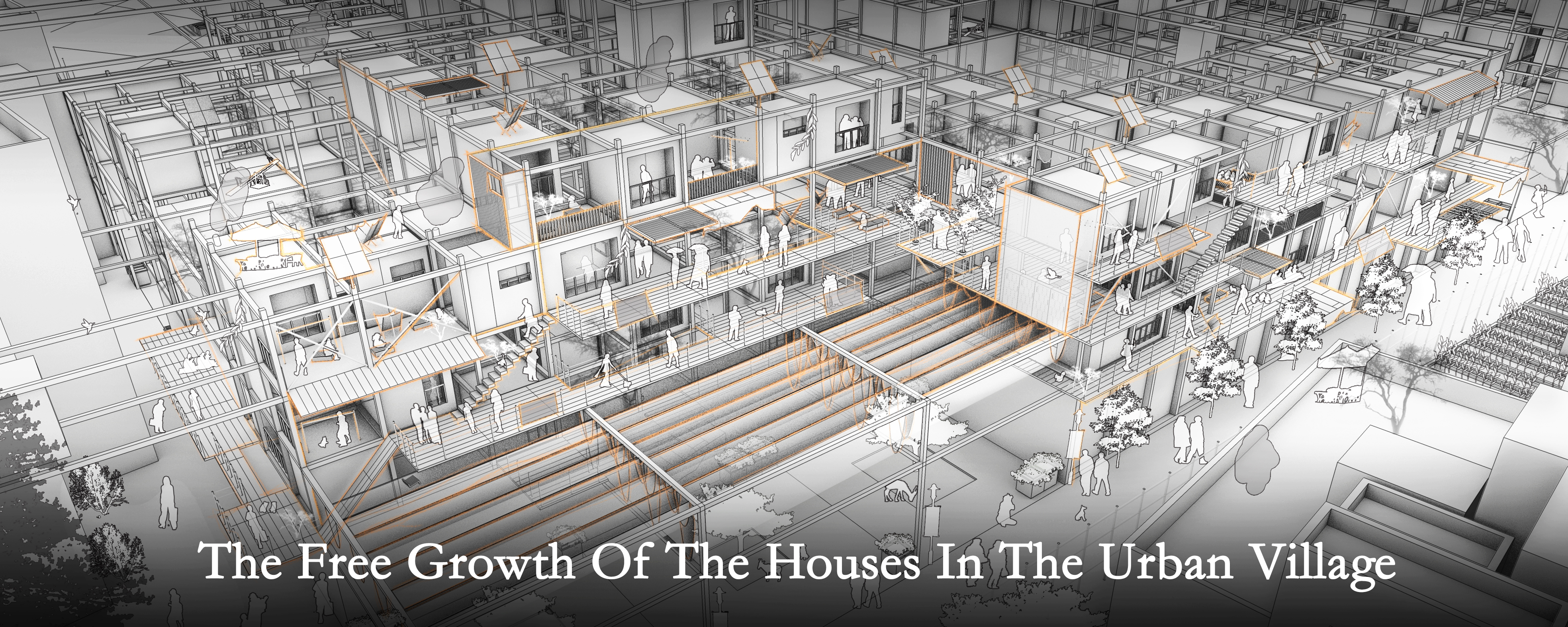 The free growth of the houses in the urban village
